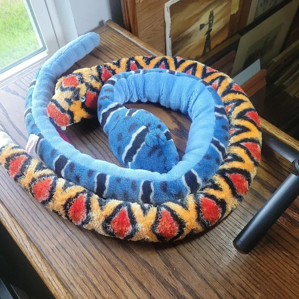 Lot of 2 Stuffed Plush Rattle snakes Aurora Copperhead & Wild Republic Blue Rock